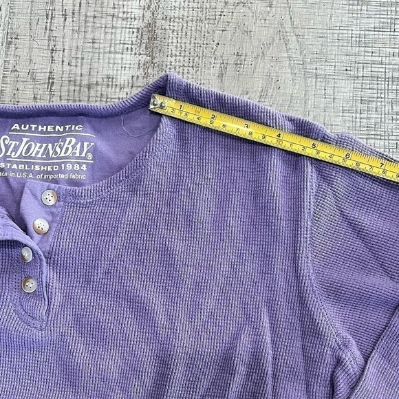 St. John’s Bay Purple Long Sleeve Henley Shirt Size 1X - Picture 8 of 10